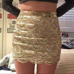 Xenia boutique gold sequin skirt